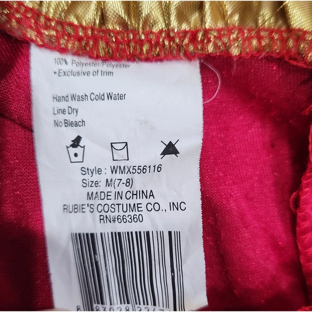 Rubies Girls Renaissance Princess Costume Dress Red Gold Velvet M 7-8 Queen